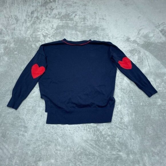 Studio Park Navy V-Neck Pullover Sweater With Red Trim M a0531 - Picture 8 of 8